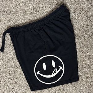 Joe Boxer Black Shorts with White Smiley Face